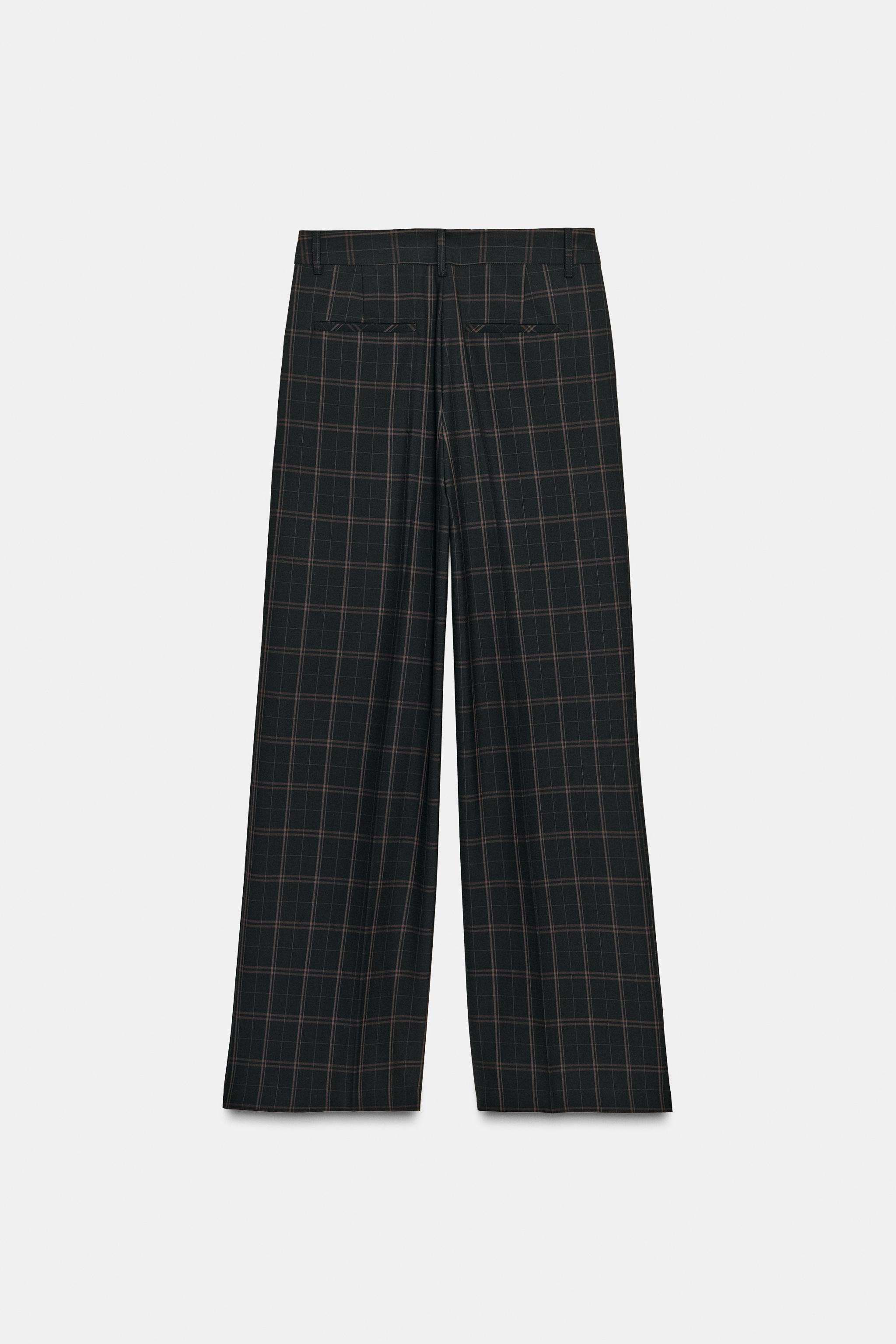 HIGH-WAISTED PLAID PANTS